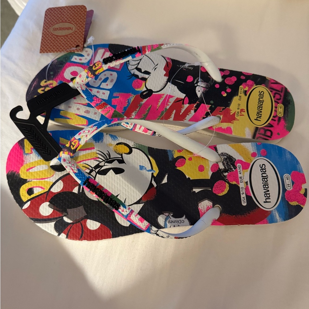 Havaianas Top Slim Disney Flip Flops/Minnie & Mickey. New with tags - Picture 3 of 11